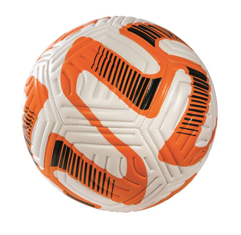 Jucarii educative - RS Toys-Minge fotbal material PVC piele ecologica, diametru 23 cm, marime normala de joc, pentru teren fotbal de iarba sau sintetic, model Orange