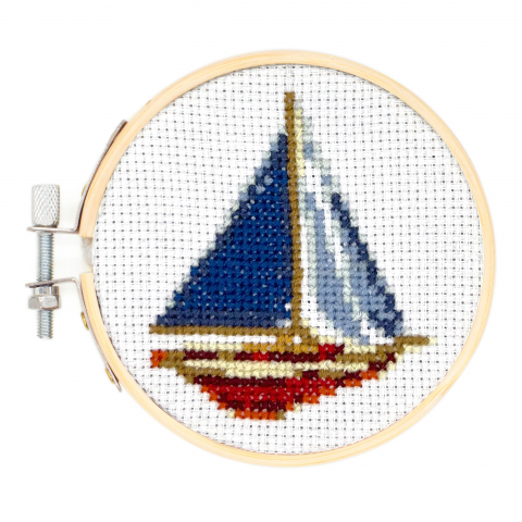 Lucru manual copii - Mini Set de Broderie in Cruciulita – Barcuta
