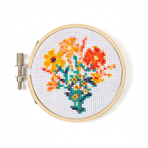 Lucru manual copii - Mini Set de Broderie in Cruciulita – Flori