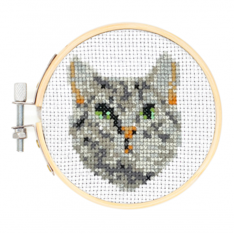 Lucru manual copii - Mini Set de Broderie in Cruciulita – Pisica