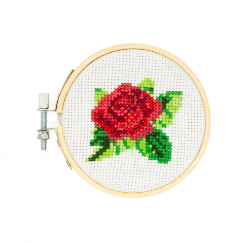 Lucru manual copii - Mini Set de Broderie in Cruciulita - Trandafir
