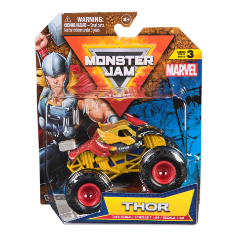 Jucarii sub 50 RON - Spin Masters-Monster Jam Marvel Camion Gigant Thor Scara 1 La 64