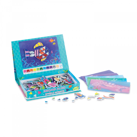 Jocuri educative - Peaceable-Kingdom-Mozaic-magnetic-Insula-sirenelor-Sparkle-mosaics-Mermaid-Island