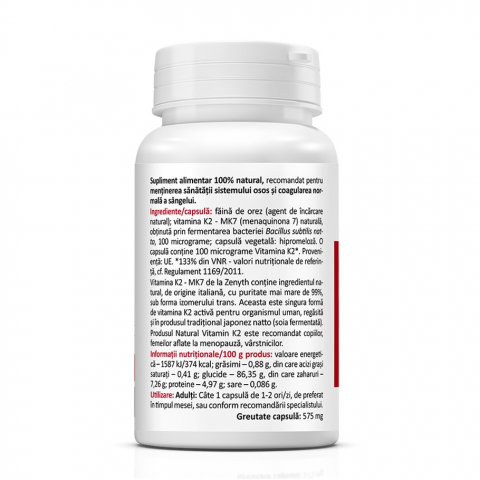 Zenyth-Natural Vitamina K2, 60 capsule, Zenyth [2]