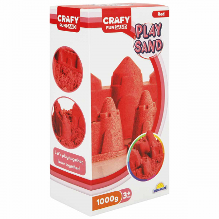 Jucarii 3-5 ani - CRAFY-Nisip kinetic Fun Sand 1000 gr culoare Rosu