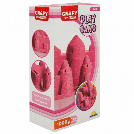 Jucarii 3-5 ani - CRAFY-Nisip kinetic Fun Sand 1000 gr culoare Roz