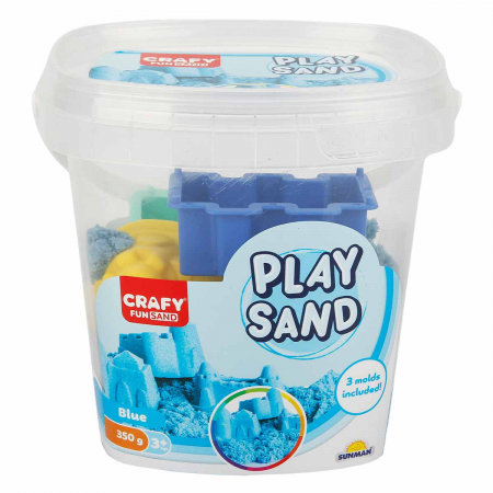 Jucarii 3-5 ani - CRAFY-Nisip kinetic Fun Sand 350 gr Albastru si 3 unelte de modelat