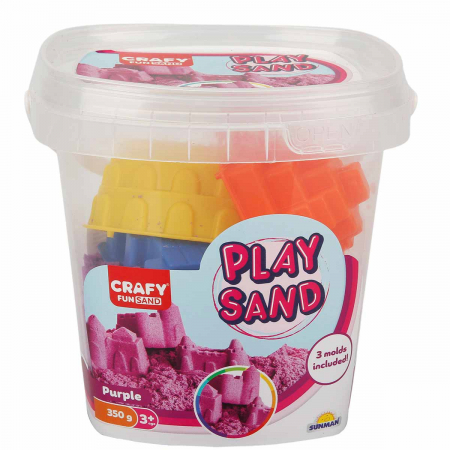 Jucarii 3-5 ani - CRAFY-Nisip kinetic Fun Sand 350 gr Mov si 3 unelte de modelat