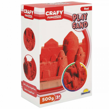 Jucarii 3-5 ani - CRAFY-Nisip kinetic Fun Sand 500 gr culoare Rosu