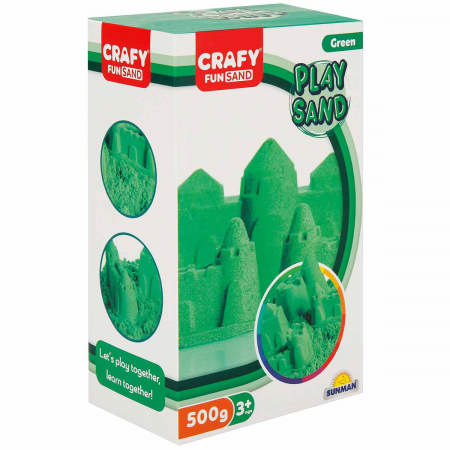 Jucarii 3-5 ani - CRAFY-Nisip kinetic Fun Sand 500 gr culoare Verde