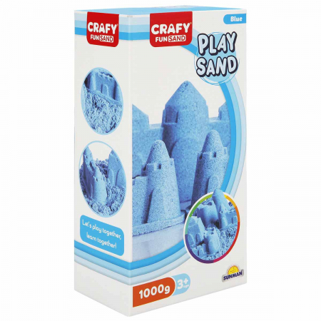 Jucarii 3-5 ani - CRAFY-Nisip pentru modelaj Fun Sand 1000 gr culoare Albastru