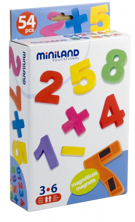 Jucarii sub 50 RON - Miniland Numere magnetice Miniland 54 buc