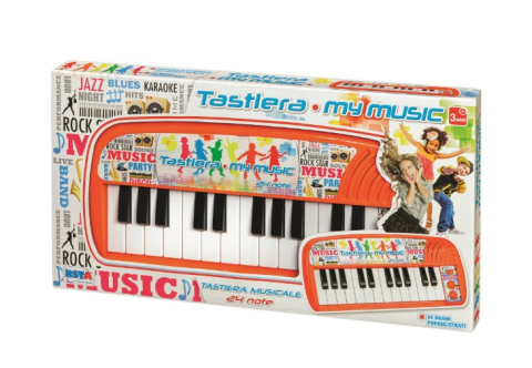 RS Toys-Orga muzicala pentru copii cu 24 de taste si note muzicale RS Toys, include 24 melodii presetate, buton ON/OFF [1]