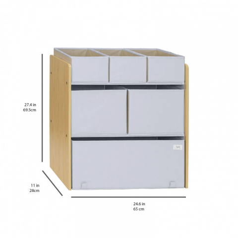 Organizator din material reciclat pentru jucarii, Gri, 3 Sprouts [2]