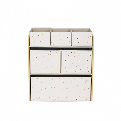 Organizator din material reciclat pentru jucarii, Terrazzo Pink, 3 Sprouts [2]