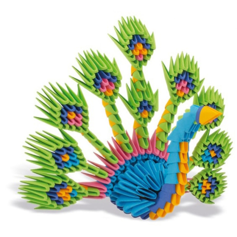 Jucarii educative - Creativa Mente-Origami 3D, Creagami - Paun, 502 piese