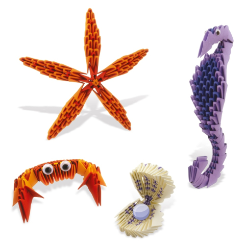 Jucarii educative - Creativa Mente-Origami 3D, Creagami - Set animale marine, 552 piese