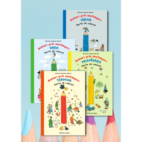 Jucarii educative - Editura Casa-Pachet carți de colorat Hoinari prin anotimpuri - 4 volume - Rotraut Susanne Berner