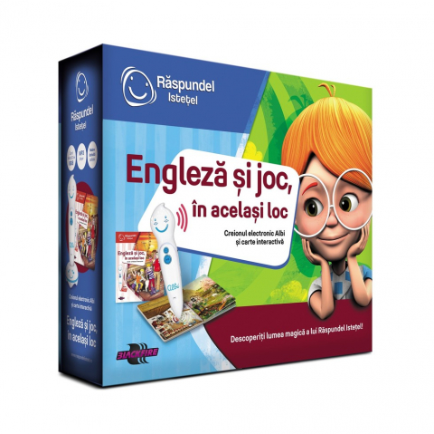 Jucarii 6-8 ani - Raspundel Istetel-Pachet Raspundel Istetel, creion si carte Engleza si joc, in acelasi loc