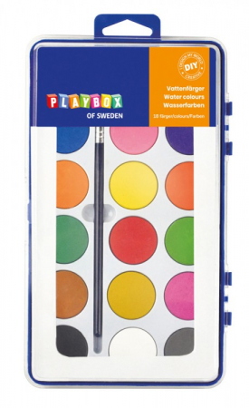Seturi de pictura pentru copii - Playbox Paleta acuarele cu 18 culori si pensula