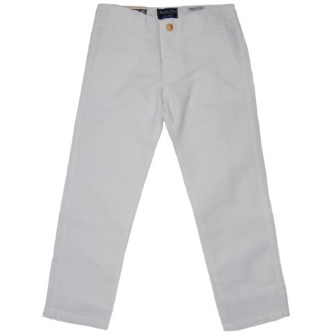 Jucarii 6-8 ani - Mayoral-Pantaloni albi din in (3527), 7 ani / 122 cm