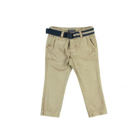 Jucarii 1-3 ani - Mayoral-Pantaloni bej din doc si curea textila (4533), 2 ani / 92 cm