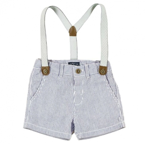 Jucarii 1-3 ani - Mayoral-Pantaloni bleu scurti cu bretele (1245), 12 luni, 80 cm