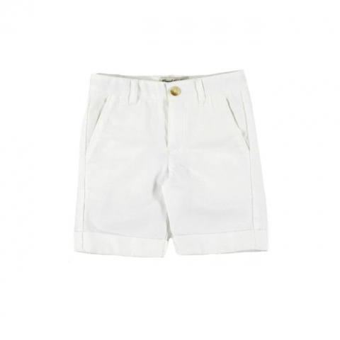 Játékok 3-5 éveseknek - Pantaloni scurti albi din in (3200), 2 ani / 92 cm