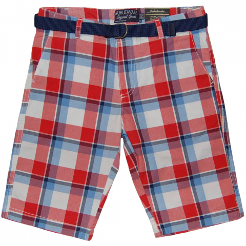 Játékok 9-12 éveseknek - Pantaloni scurti rosii cu carouri si curea (6265), 12 ani / 152 cm