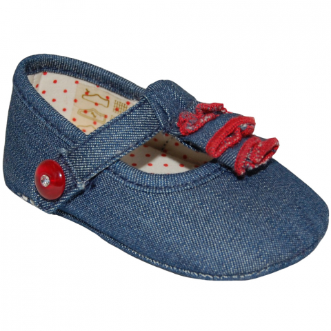 Játékok 3-5 éveseknek - Pantofi bleumarin din demin (9738) cu bareta, 16
