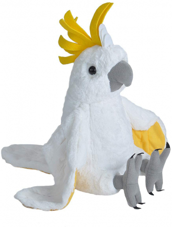 Jucarii educative - Wild Republic-Papagal Cacadu Umbrelat Alb - Jucarie Plus 30 cm