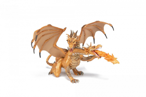 Papo Figurina Dragon Cu Doua Capete Auriu [2]