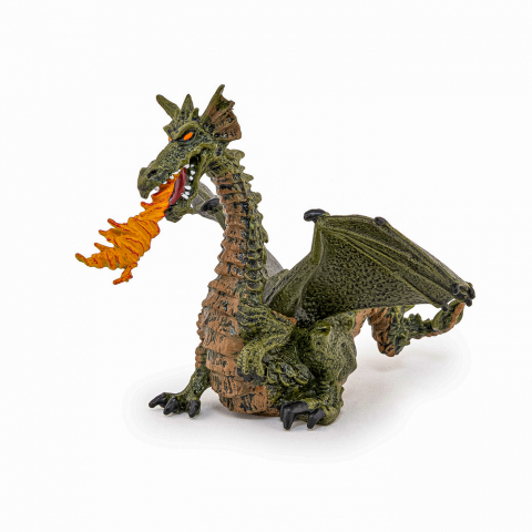 Papo Figurina Dragon Verde Inaripat Cu Flacara [6]