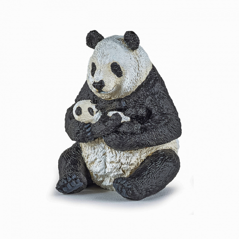 Játékok 3-5 éveseknek - Papo Figurina Urs Panda Sezand Cu Pui In Brate