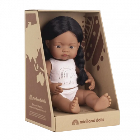 Miniland-Papusa 38 cm, fetita nativ americana, cu corp parfumat [1]