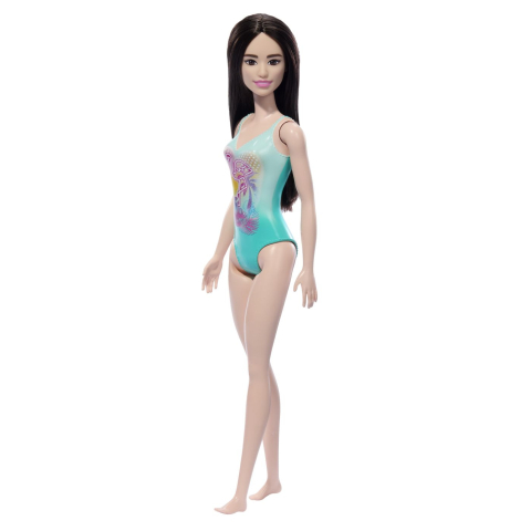 Papusa Barbie Bruneta Cu Costum De Baie Albastru [3]