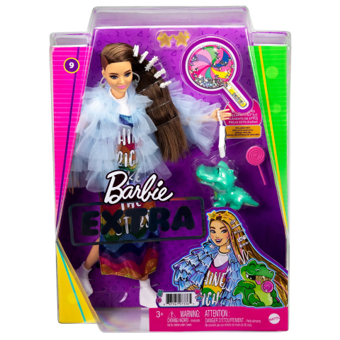 Jucarii educative - Mattel-Papusa Barbie Extra Style Rochie Curcubeu