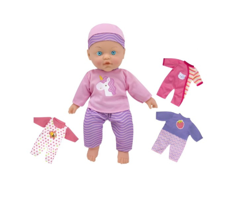 Oktató játékok - Papusa bebelus 40 cm interactiva cu baterii, Baby Isabel, Globo Bimbo, cu haine de schimb, 3 tinute diferite puse pe umeras, multicolore
