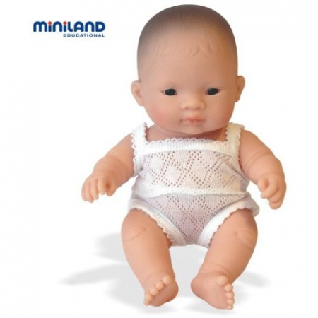 Jucarii 0-2 Ani - Miniland-Papusa-bebelus-baiat-asiatic-Miniland-21-cm