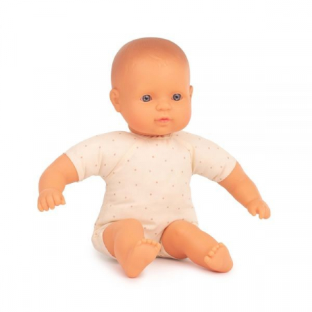 Oktató játékok és játékok - Miniland Papusa bebelus caucazian 32 cm cu corp moale
