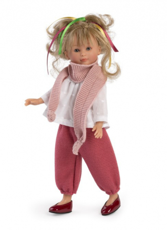Jucarii educative - Asivil S.L.-Papusa Celia cu Pantaloni Rosii si Camasa Alba 30cm
