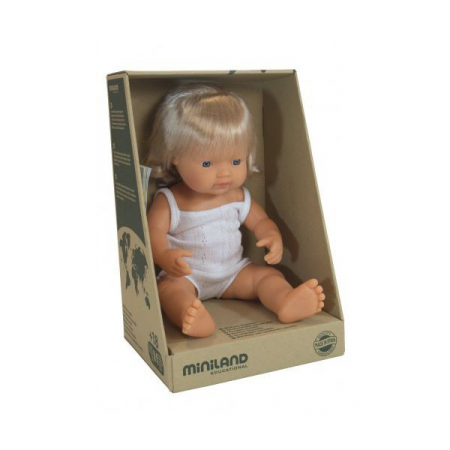 Miniland Papusa educationala 38 cm Fetita Europeana cu Aparat Auditiv [1]