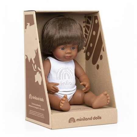 Mesemondás - Miniland-Papusa educativa 38 cm Baiat australian nativ
