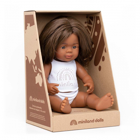 Mesemondás - Miniland-Papusa educativa 38 cm Fetita australianca nativa
