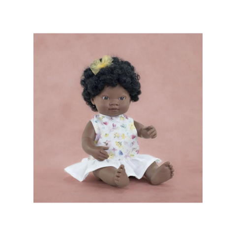 Papusa-fetita-africana-38-cm-in-rochita,-corp-parfumat,-colectia-My-Friends-and-Me-Miniland [1]