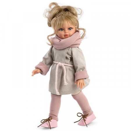Jucarii educative - Asivil S.L.-Papusa Sabrina Blonda cu Hainuta si Fular Roz 40cm