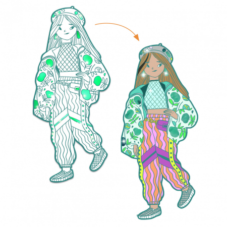 Djeco Parada modei de colorat Angel si prietenele Djeco [3]