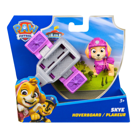 Jucarii sub 50 RON - Spin Masters-Patrula Catelusilor Action Pups Set Vehicul De Salvare Hoverboard Si Figurina Skye 5 Cm