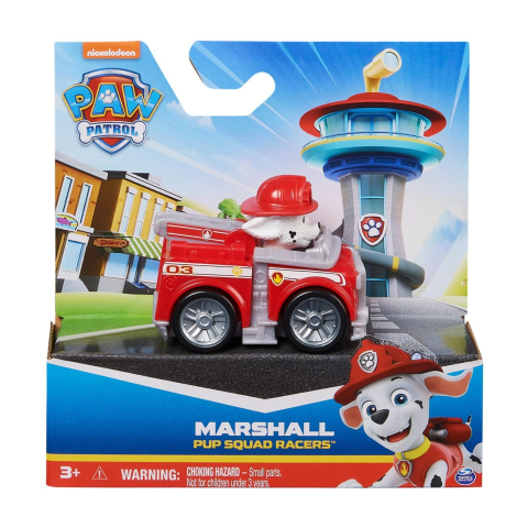 Jucarii sub 50 RON - Spin Masters-Patrula Catelusilor Pup Squad Racers Vehicul Cu Figurina Marshall