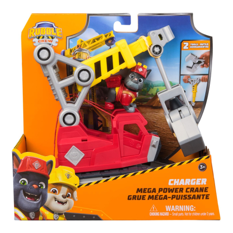 Oktató játékok - Patrula Catelusilor Rubble Si Echipa Set Vehicul Excavator Si Figurina Charger